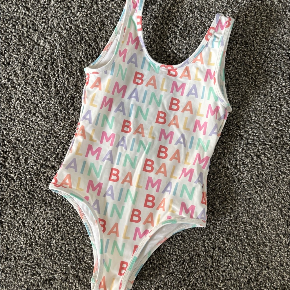 Balmain Multicolor Logo Bodysuit